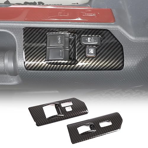 LLKUANG Marco decorativo para ventana de automóvil con botón de elevación para Toyot FJ Cruiser 2007-2021, accesorios de interruptor de elevación de