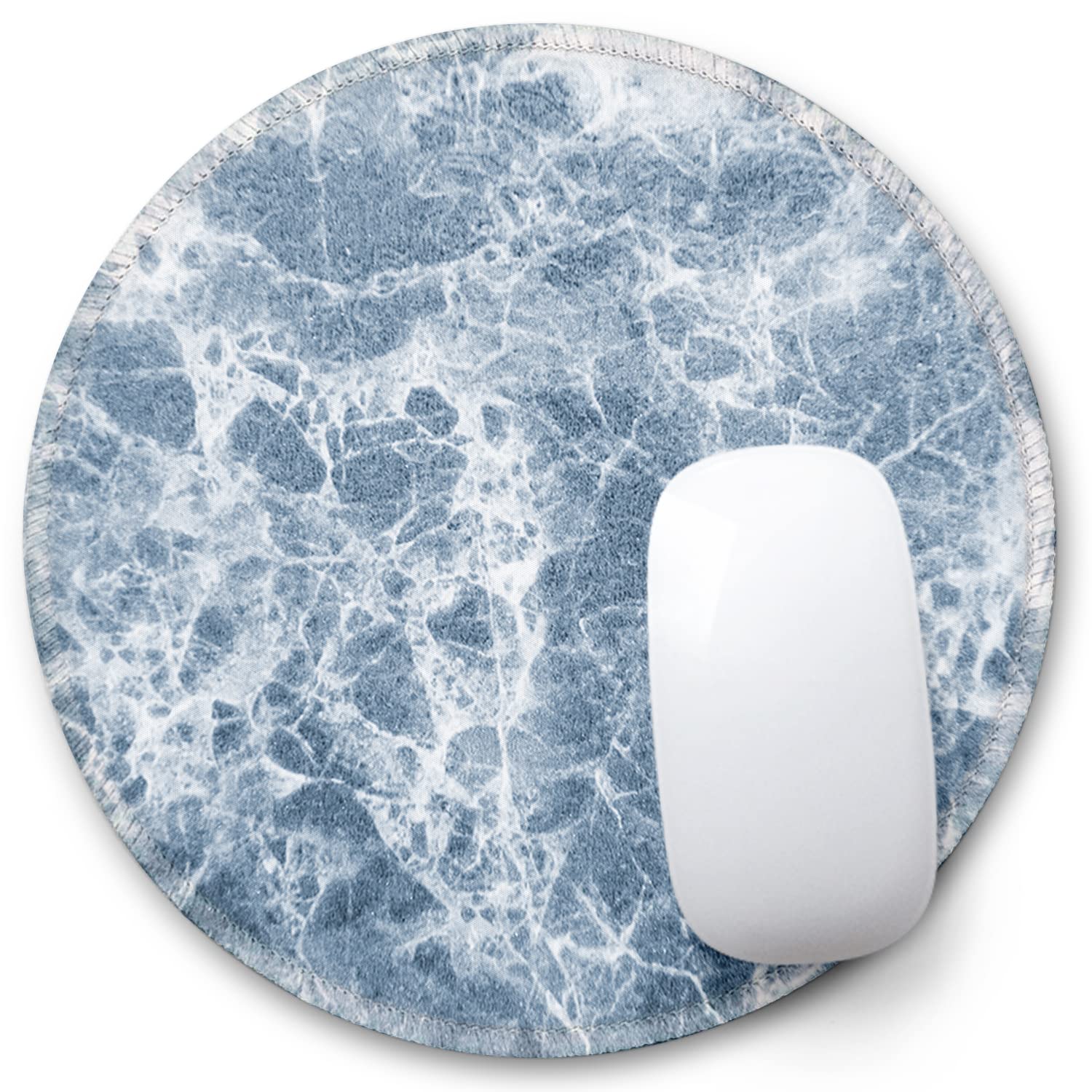 Marble Texture Round Mouse Pad, Desktop Waterproof MousePad, Modern Premium Texture Mouse Pad, Cute Personalized Mouse Pad, Gift for Her, for Laptop Desk Top Decoration Accessories(19 Undersea Marble)