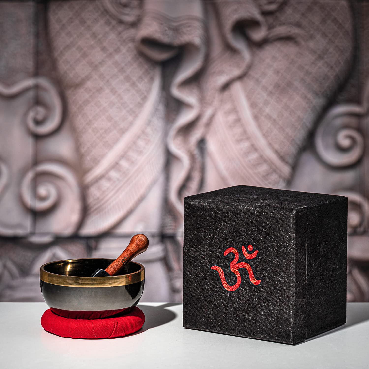 Meinl Sonic Energy SB-OM-300 - Campana tibetana Om serie Sinigng Bowl per meditazione yoga + panno in microfibra keepdrum