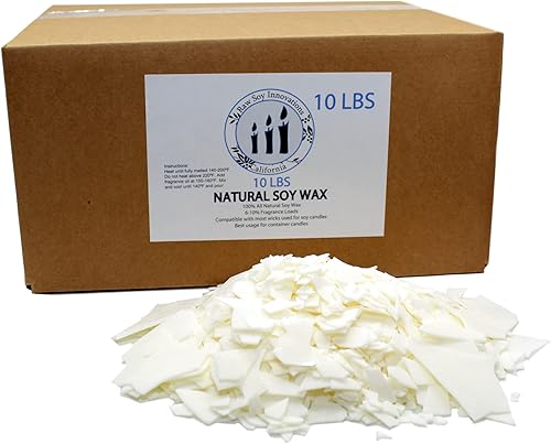 Cera de soja natural para hacer velas, 10 libras por Raw Soy Innovations, color blanco