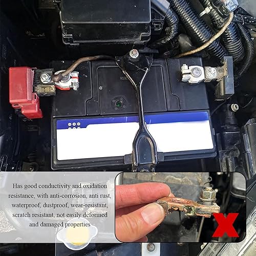 Miniatura 7 de 2 conectores de terminal de batería, poste superior positivo y negativo de cable de batería con parte inferior de plástico, accesorios de automóvil,
