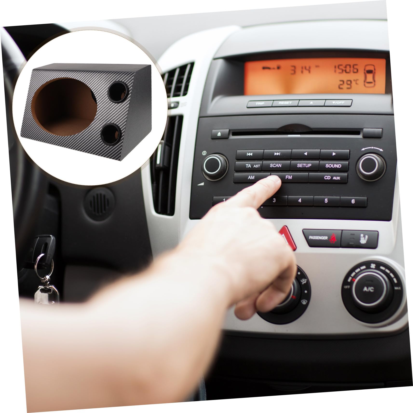 Housoutil Caja Trapezoidal de Madera para Altavoces de Coche Revestimiento de PVC, Diseño Preciso y Tecnología de Aislamiento de Ruido para Vehículo y Hogar