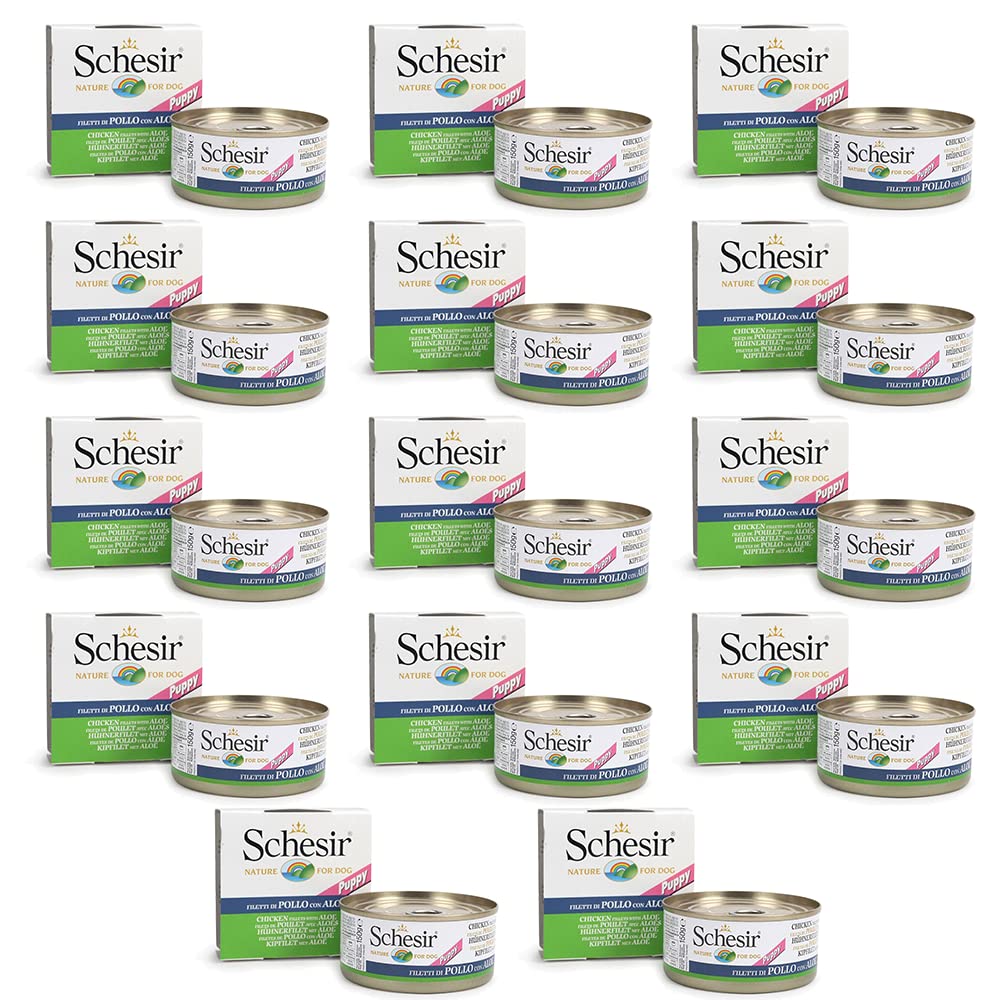 Schesir 49% Chicken Fillet with Aloe in Jelly Canned Wet Puppy Food- 150g Each - Pack of 14 (B0992NLRR6) Amazon Price History, Amazon Price Tracker