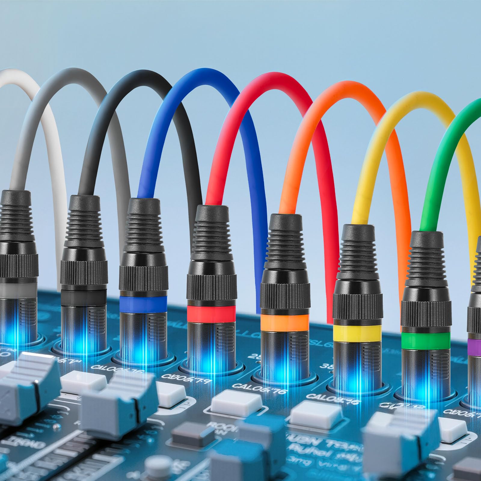 VEVOR Câble XLR 2 m, lot de 10, câble de microphone DMX mâles vers femelles symétriques blindés, cordon de haut-parleur XLR 3 broches plaqués or, pour éclairage de scène, amplificateur, mixeurs