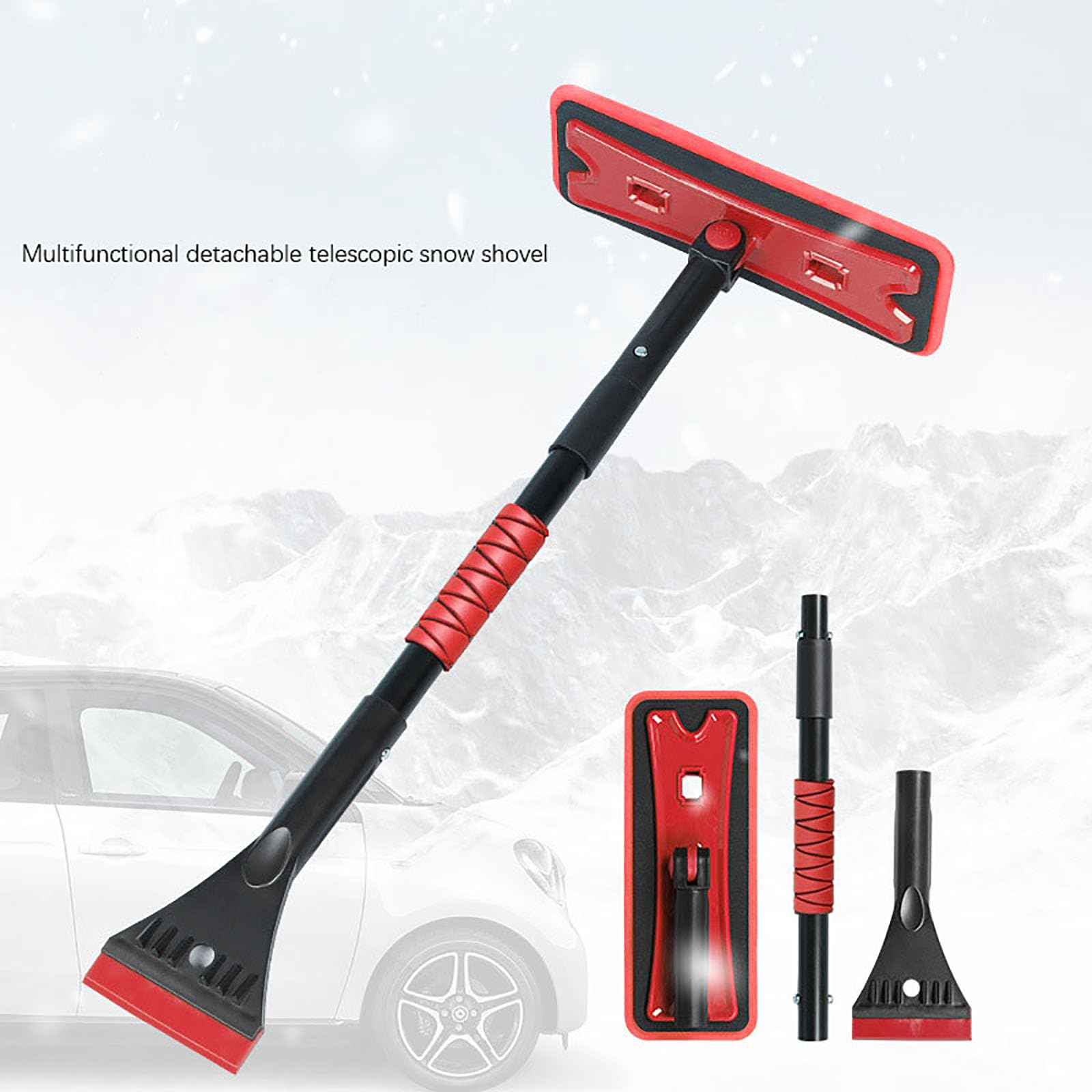 Pala quitanieves para Coche Compatible con Benz GLK-Class X204, Herramienta Multifuncional para Quitar Nieve, descongelar y Barrer Nieve en Invierno.,2Red