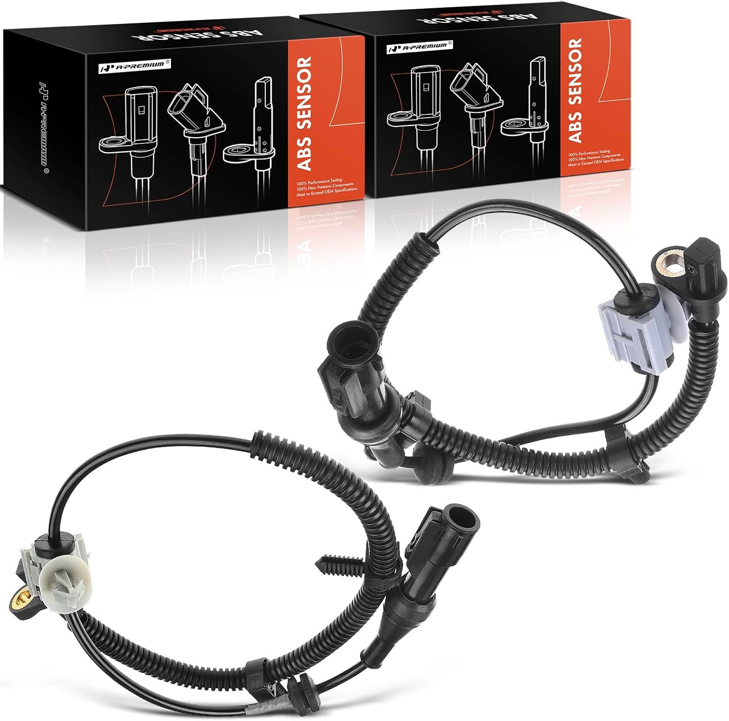A-Premium 2PC-Set Rear ABS Wheel Speed Sensor Compatible with Ford Focus 2008 2009 2010 2011, Rear Driver & Passenger Side, Replace# 8S4Z2C191B, 8S432C216AE