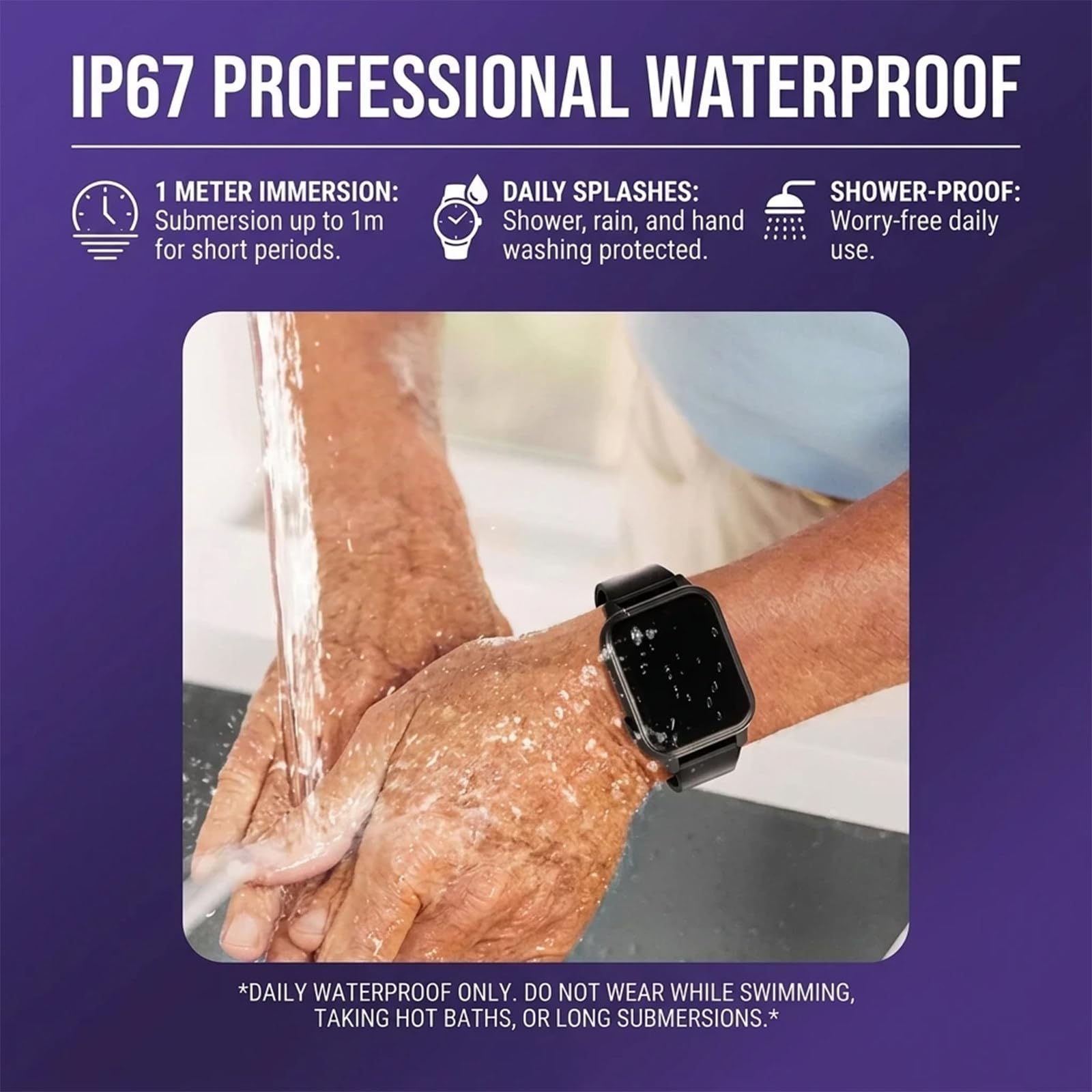 GPS Smartwatch für Senioren mit Sturzerkennung, SOS Notruf, HD Videoanruf Gesundheitsüberwachung, 1,83-Zoll-HD-Bildschirm IP67 Wasserfest, SIM Karte Erforderlich für Alzheimer Black