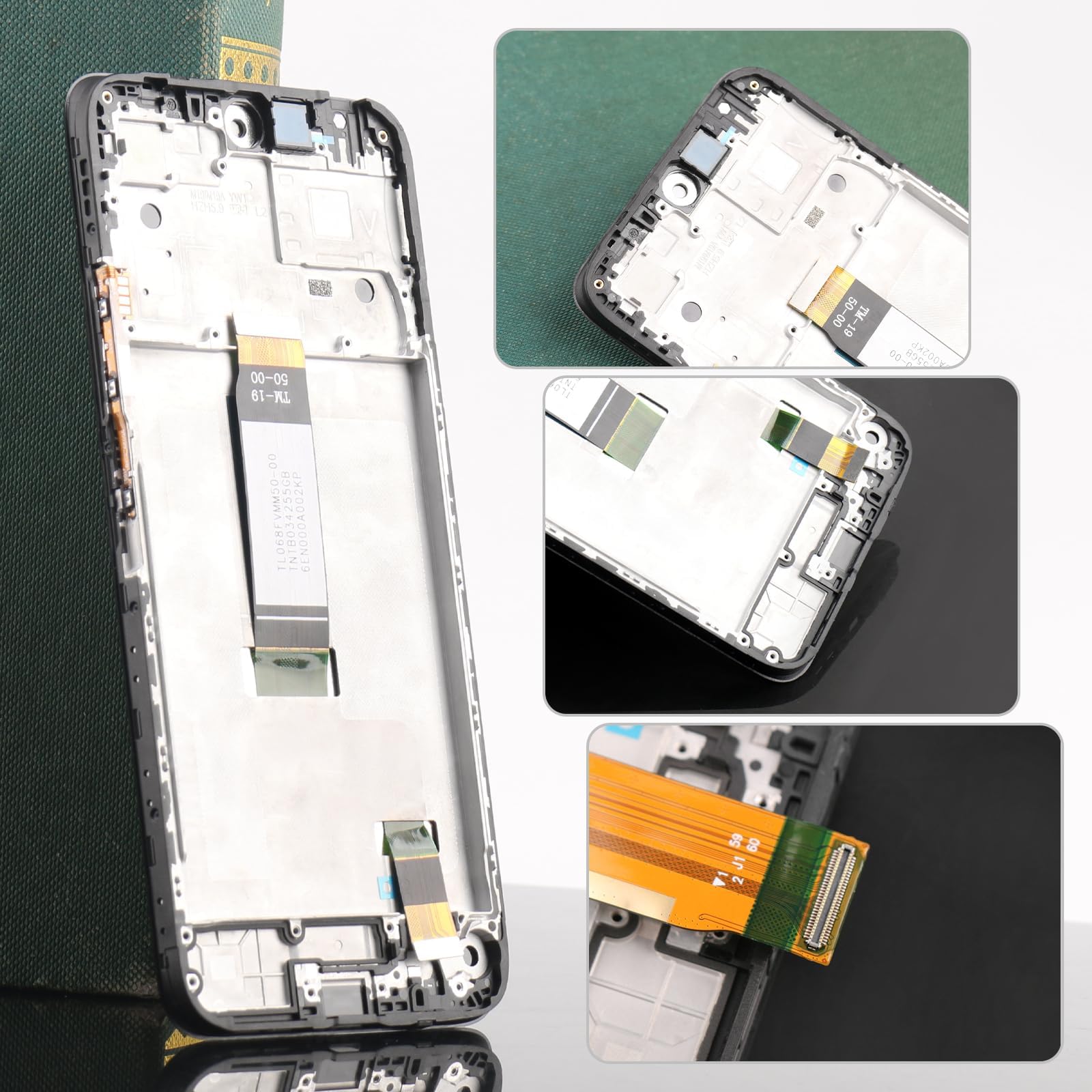 6.79" Nero+Cornice Schermo Completo per Xiaomi Redmi 12 23053RN02A, 23053RN02Y, 23053RN02I ​LCD Display Touch Screen Digitizer Ricambio Assembly + Strumento di Installazione + Vetro temperato