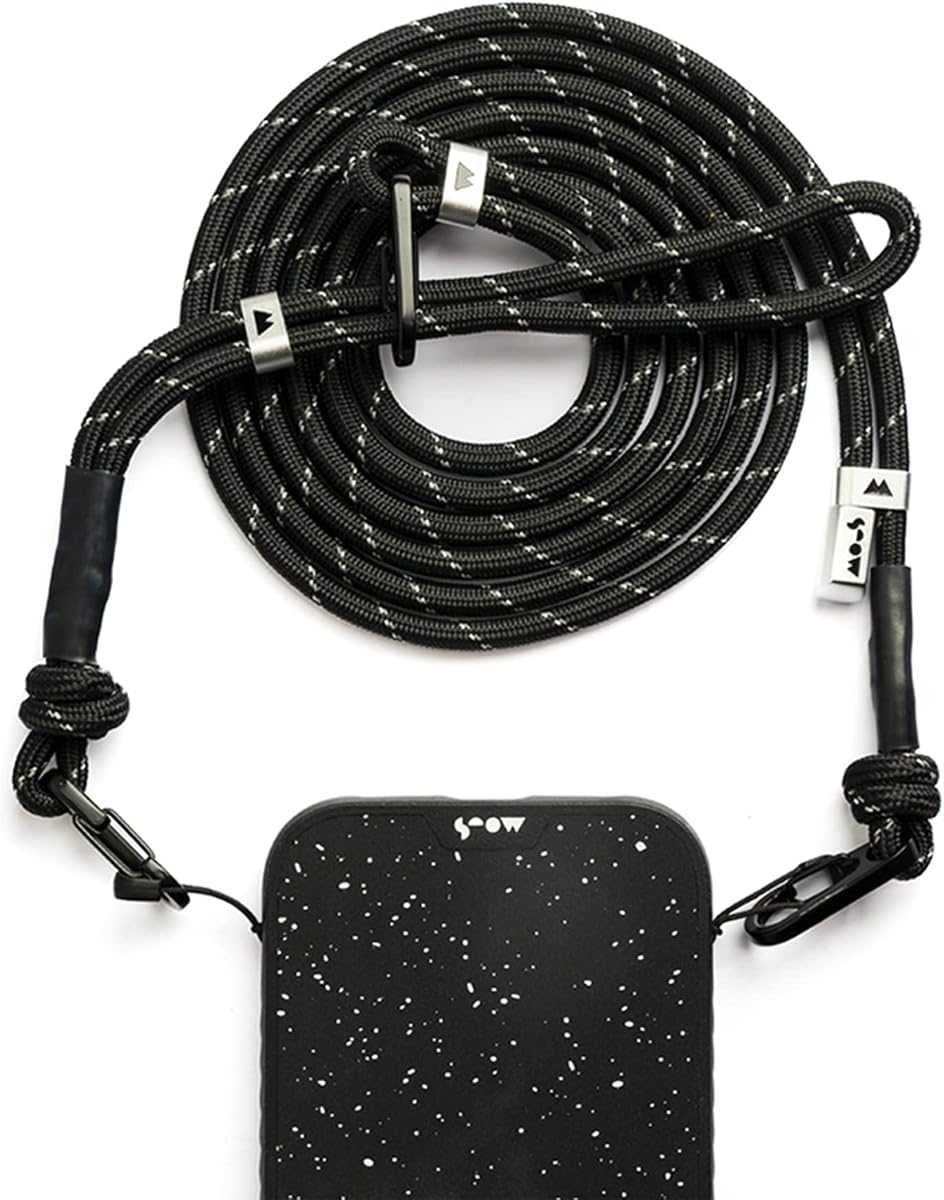 Mous – Phone Lanyard Crossbody with Adjustable Anti Theft Wrist Strap – Black/Purple/Sage Green