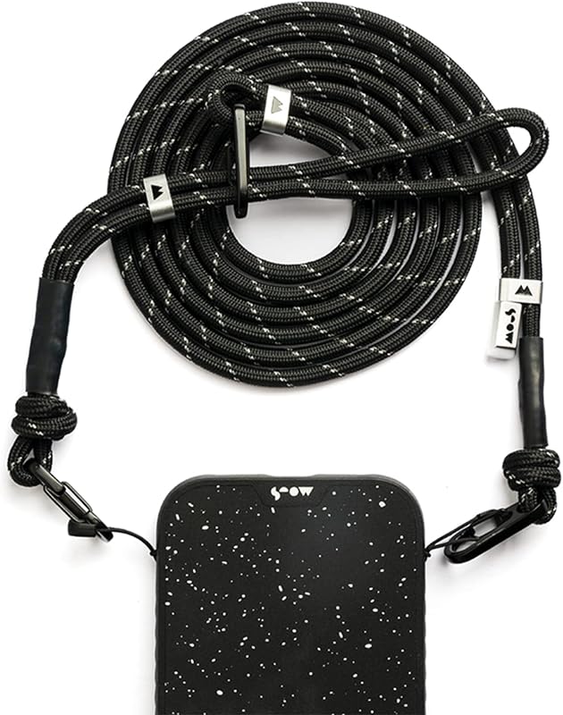 Mous – Phone Lanyard Crossbody with Adjustable Anti Theft Wrist Strap – Black/Purple/Sage Green