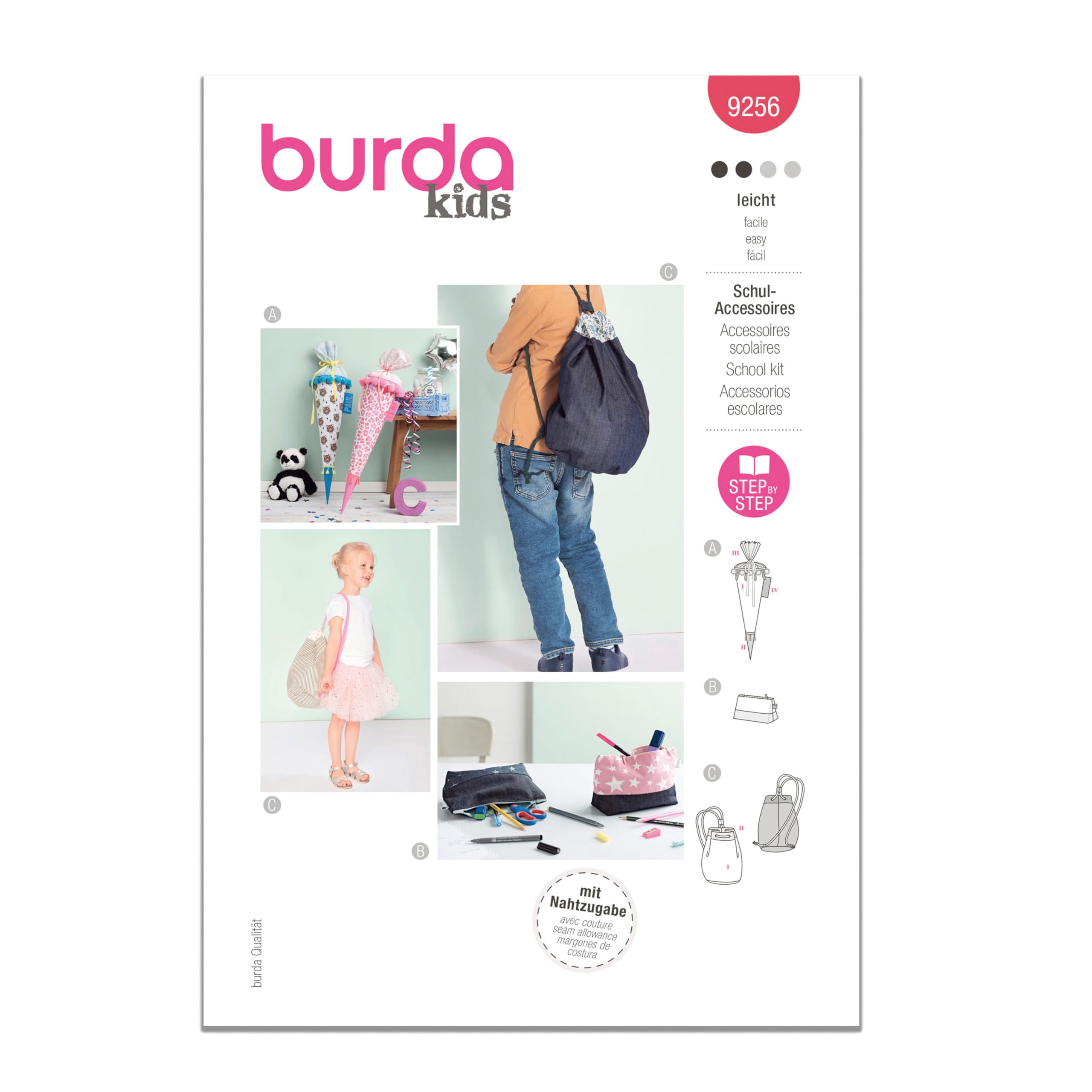 Burda Paper Sewing Pattern 9256 Accessories, Bags One Size