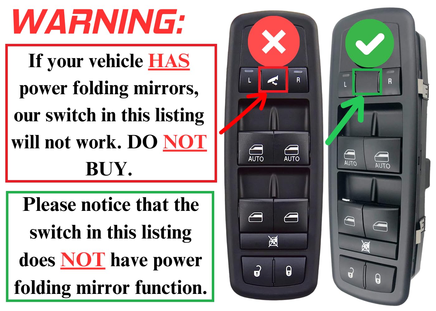 SWITCHDOCTOR Window Master Switch for 2012-2020 Grand Caravan and 2012-2016 Town & Country