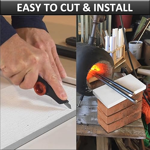 Miniatura 7 de BXI Tablero de aislamiento térmico de fibra de cerámica (2732F) - 12 x 8 x 0.8 pulgadas, paquete de 1 - inorgánico - ignífugo, resistente al calor