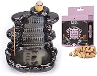 Vista 13 de SOUL STICKS Soporte de incienso de reflujo fuente de cascada para el hogar, oficina, yoga, decoración de habitación y aromaterapia con 1 paquete