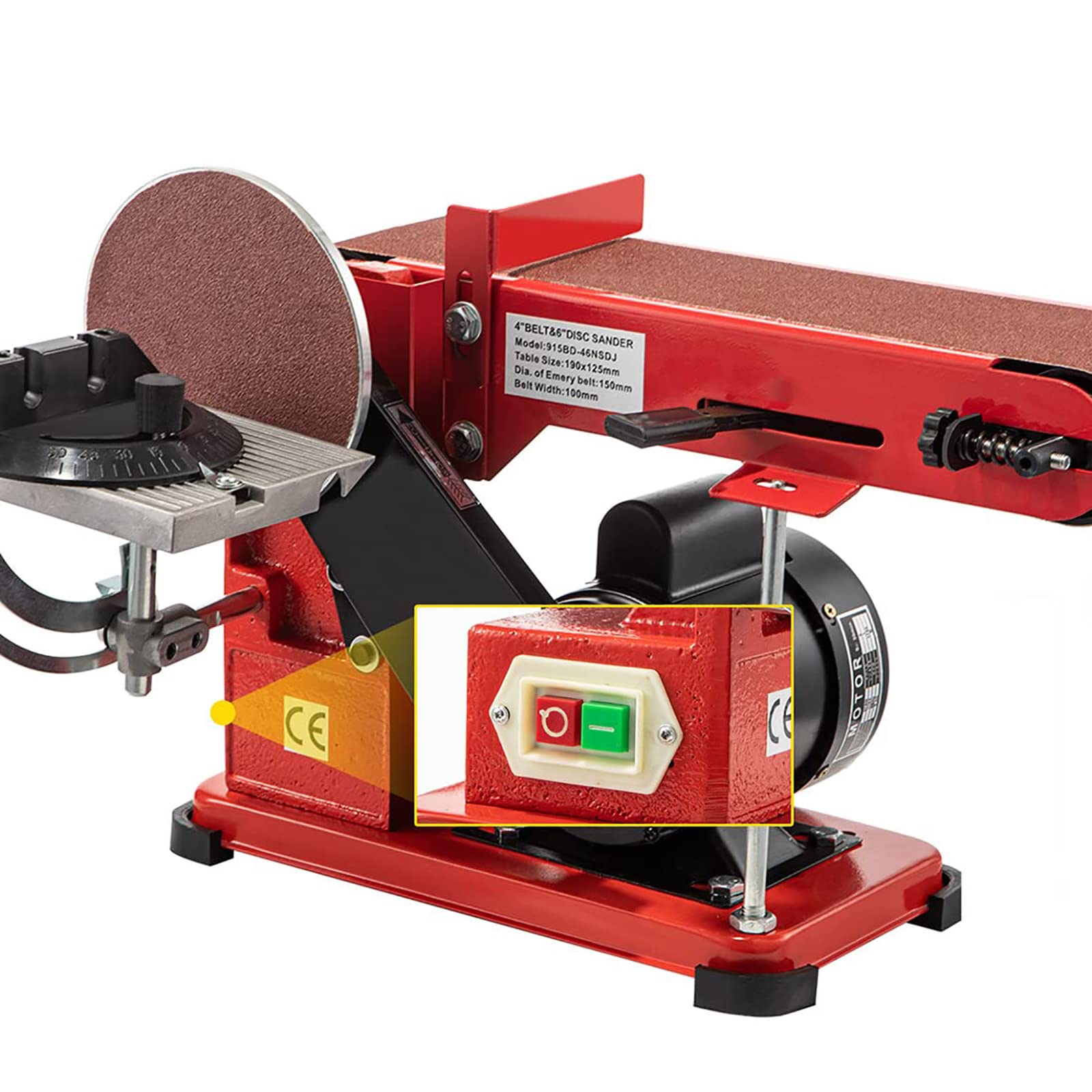 Lijadora Combinada De Disco, Lijadora Eléctrica De Banda Ajustable De 350 W, Puede Lograr Un Pulido De Precisión De 180 Grados Para Bricolaje, Carpintería, Metal, Madera, Desoxidación, Pelado, Pintura