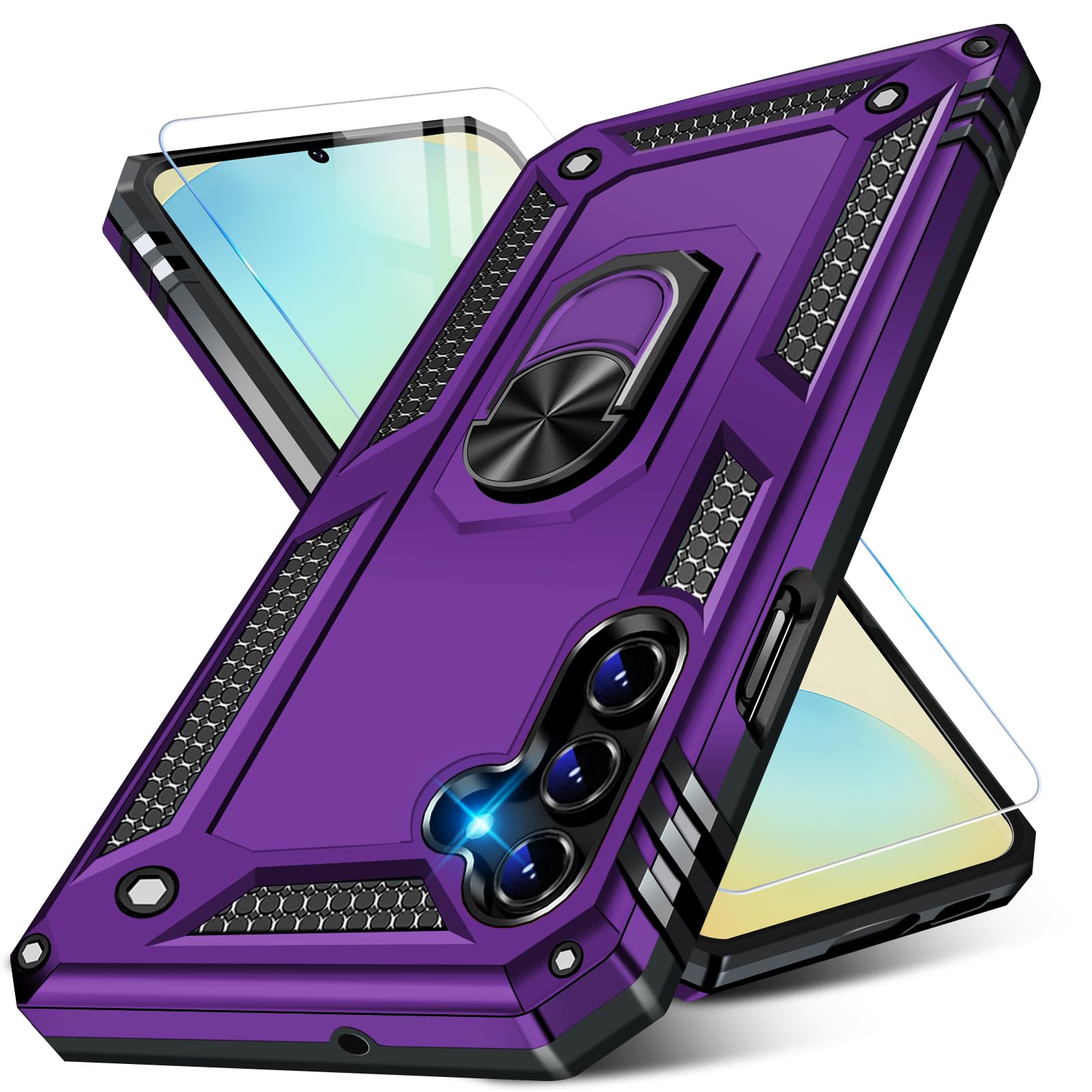 for Samsung Galaxy S24 FE Case with Screen Protector, Military Grade Rugged Shockproof Galaxy S24 FE 5G Heavy Duty Protective Cover for Samsung S24 FE