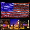 Twinkle Star American Flag Patriotic Lights Super Larger & Safer, Outdoor Lighted USA Light String Waterproof Hanging Ornaments for Independence Day, July 4th, National Memorial Day