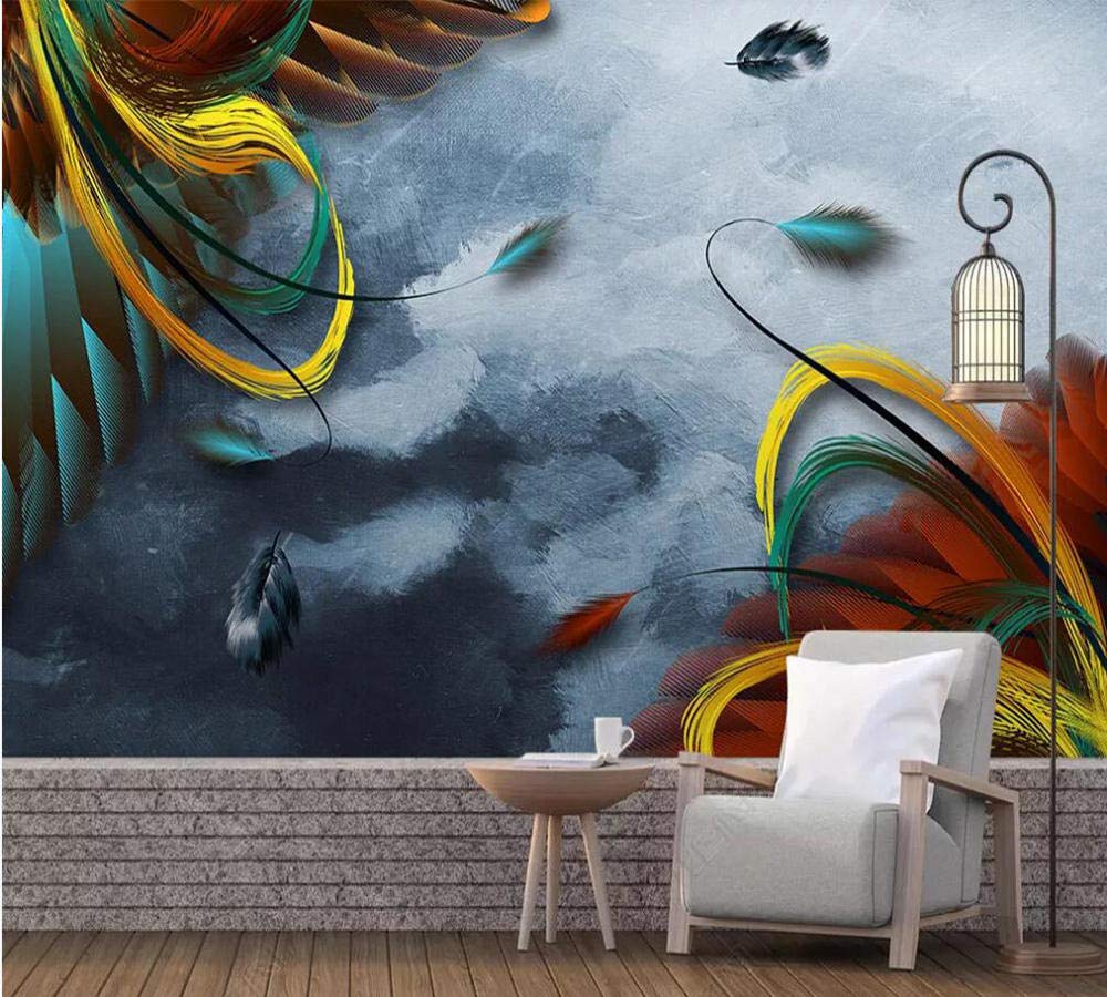Papier peint 3D pour agrandir une pièce | Décoration murale plume