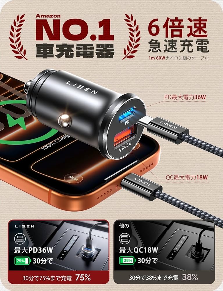 専用でし Amazon.co.jp: LISEN 親指サイズ 54Wしがーソケット USB-C