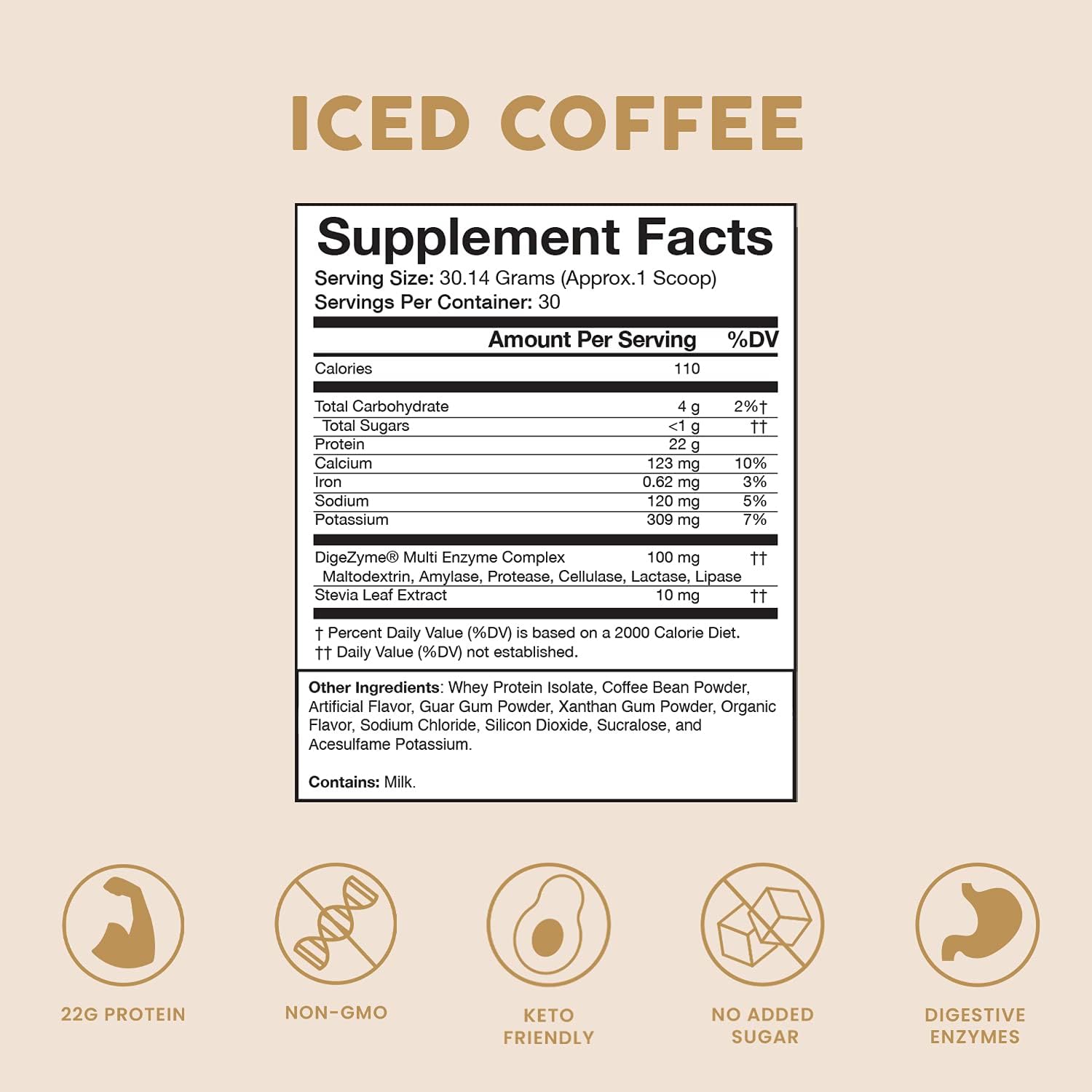 Bloom Nutrition Whey Isolate Protein Powder, Iced Coffee - Pure Iso Post Workout Recovery Drink Blend, Smoothie Mix with Digestive Enzymes for Gut Health - Low Carb, Keto & Zero Sugar Added