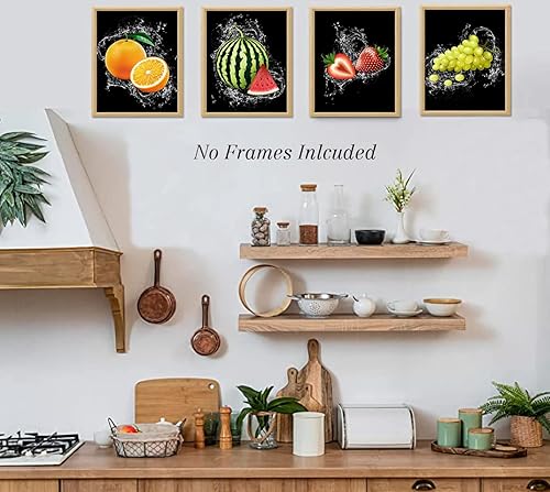 Miniatura 4 de Arte moderno de pared de frutas para cocina, fresas, limón, naranja, piña, sandía, uva, pósteres de frutas para comedor, bar, cocina, decoración del