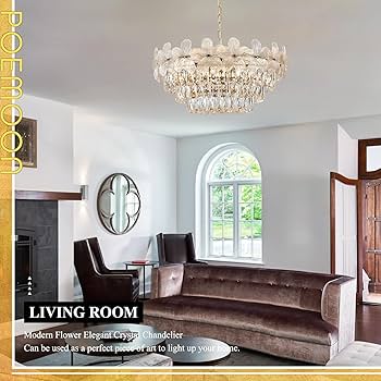 「Light Mellow Sunshine」 Poemoon 11 Lights Modern Flower Elegant Crystal Chandelier 6