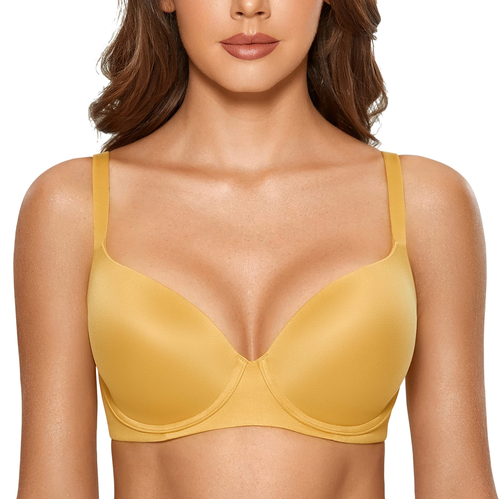 DOBREVA Women's Full Coverage Lace T Shirt Bra
