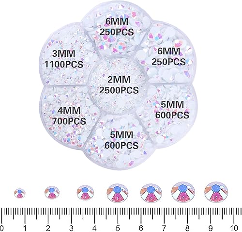 Miniatura 2 de RODAKY 6000 diamantes de imitación de resina con parte trasera plana para manualidades, diamantes de imitación redondos de color amarillo limón de