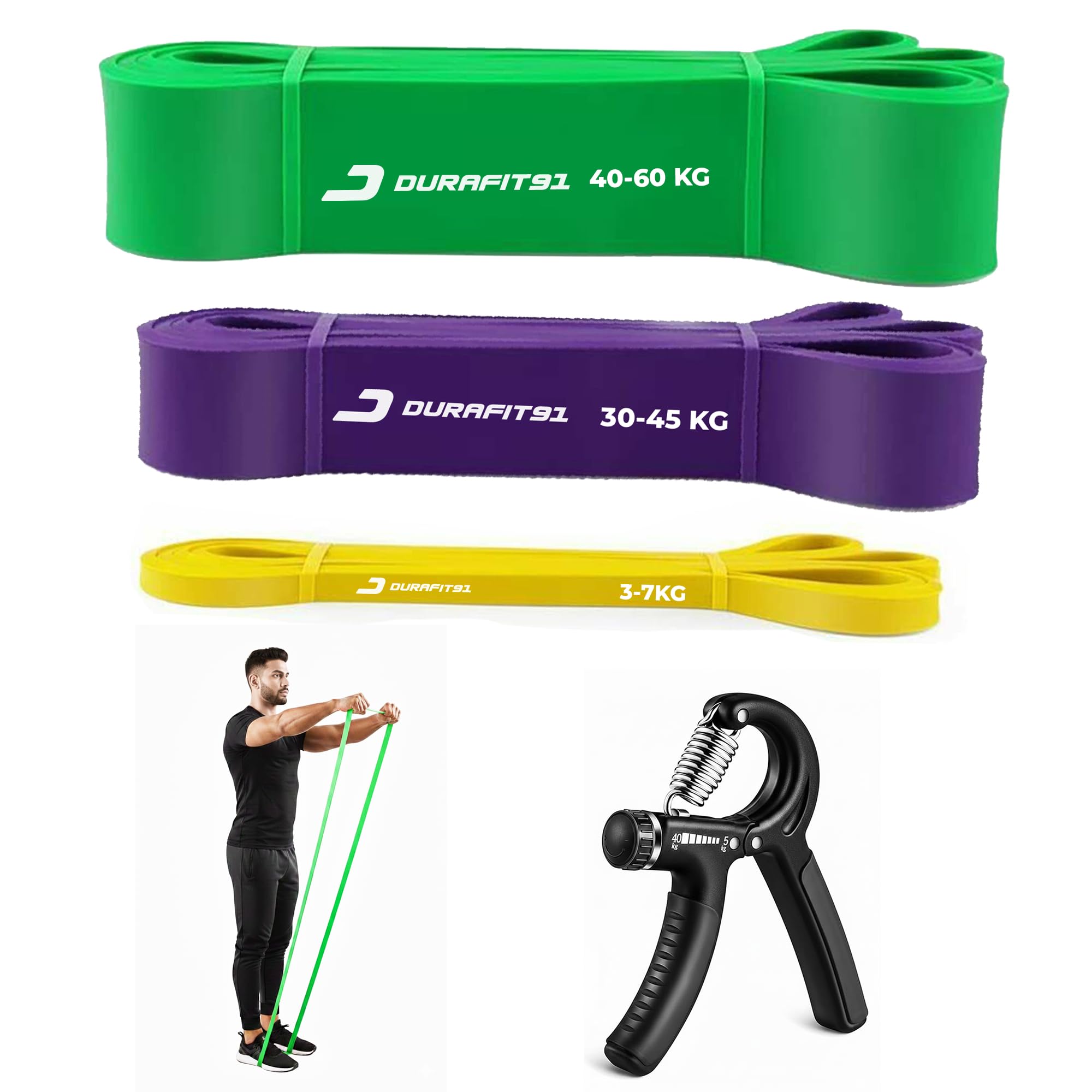 Durafit91 Natural Latex Heavy Resistance Bands Set (Pack of 3) – Pull-Up Assist, Strength Training, Stretching & Toning Loop Bands for Men & Women, Home & Gym Workouts-image-19