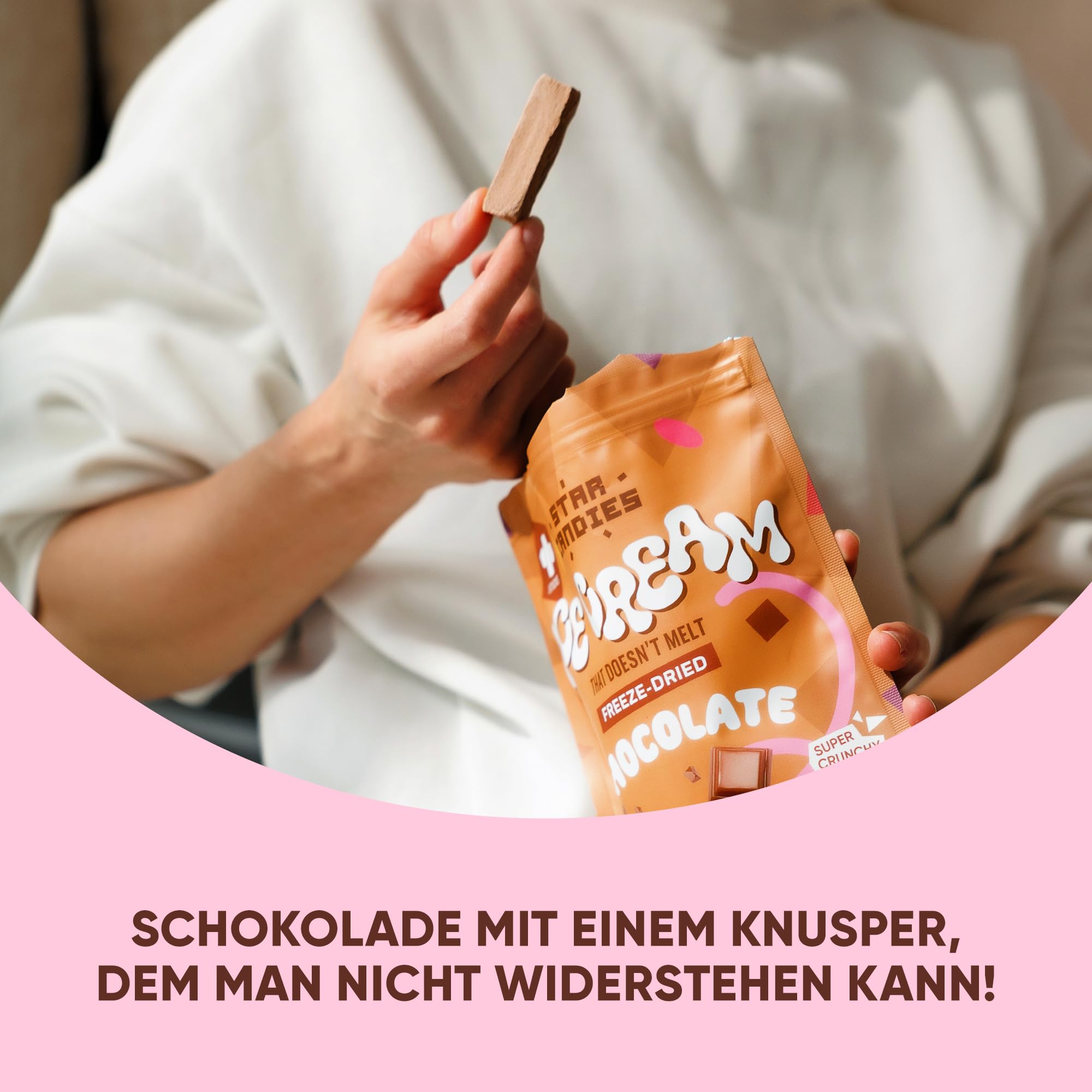 Star Candies Gefriergetrocknetes Schokoladeneis | Gefriergetrocknete Süßigkeiten | Freeze Dried Candy | Weltraum- und Astronauten-Snack | Geburtstags- oder Party (150 g, 3er Pack)