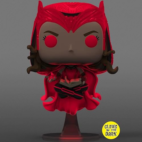 Miniatura 7 de POP Marvel: WandaVision - Figura de vinilo exclusiva de Funko de la bruja escarlata que brilla en la oscuridad (paquete con funda protectora de caja