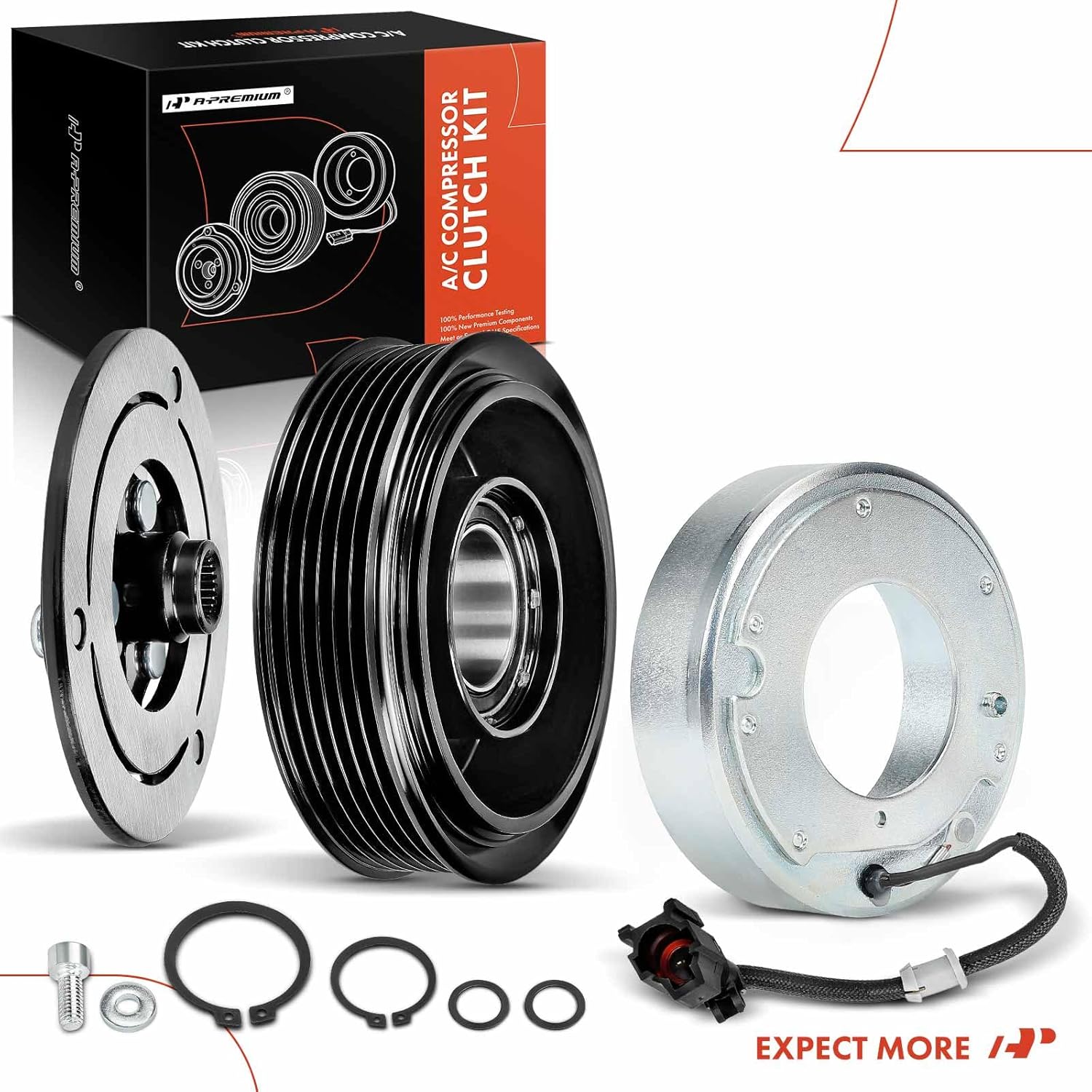 A-Premium Air Conditioner AC Compressor Clutch Kit Compatible with Subaru Forester 2011 2012 2013, 2.5L