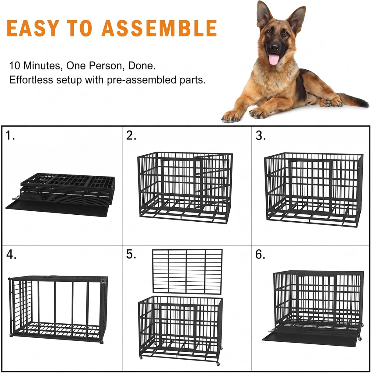 Amazon.co.jp: 48/38インチ 高耐久 壊れにくい 犬用クレート ケージ 犬