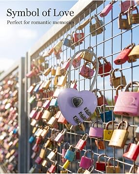 Heart Shaped Combination Lock,Purple Cute Padlock,Resettable Code Lock,Small Decorative Lock for Locker, Backpack,Luggage, Diary,Jewelry Box,Gift for Women Girls(Lavender,2PCS)