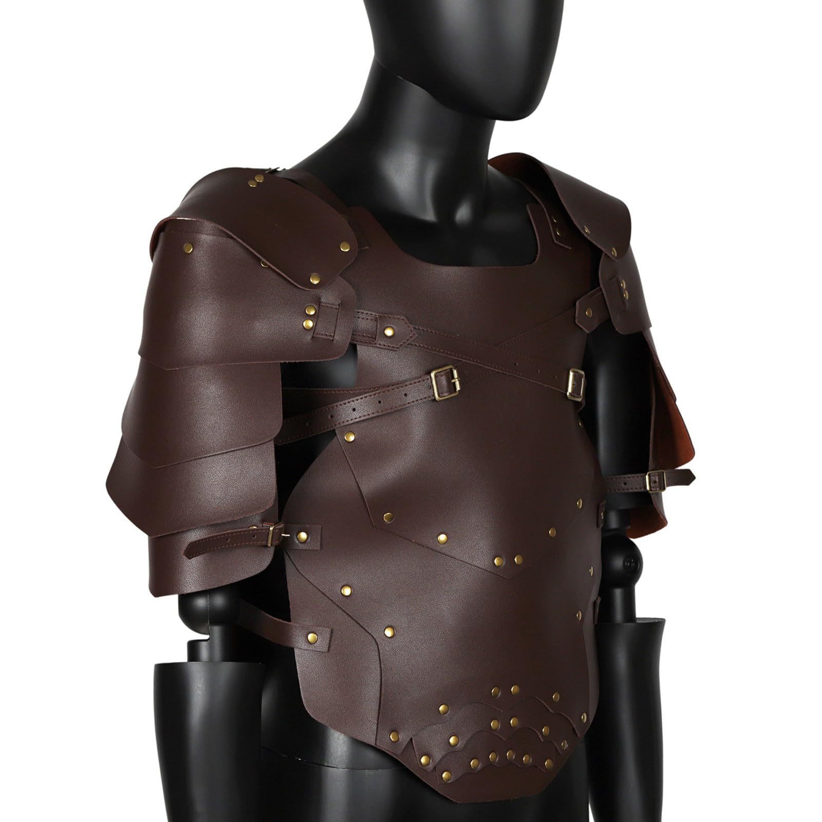 Steampunk medievale tuta pettorale regolabile in pelle retrò armatura spalla cavaliere pettorale gilet per giochi di ruolo e spettacoli sul palcoscenico cosplay cavaliere tuta da combattimento