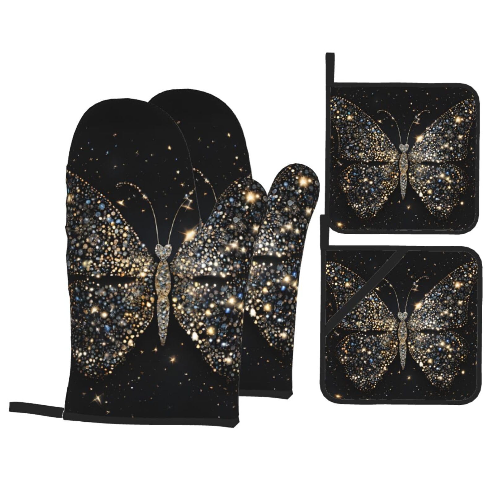 Gants de cuisine et maniques papillon imperméables : lot de 4 essentiels pour votre four
