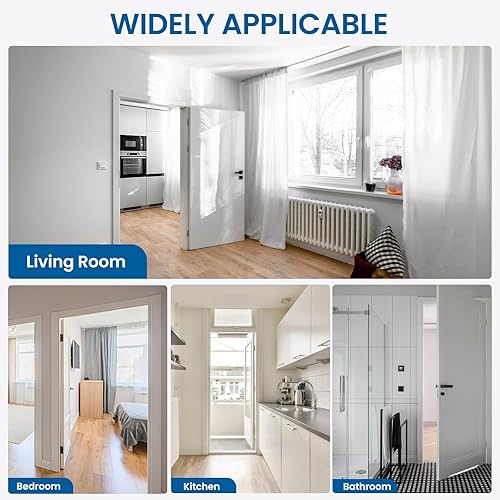 Miniatura 9 de HOSOM Paquete de 6 bisagras de puerta de níquel cepillado de 3.5 pulgadas con radio de 14, bisagras de puerta interior de níquel satinado