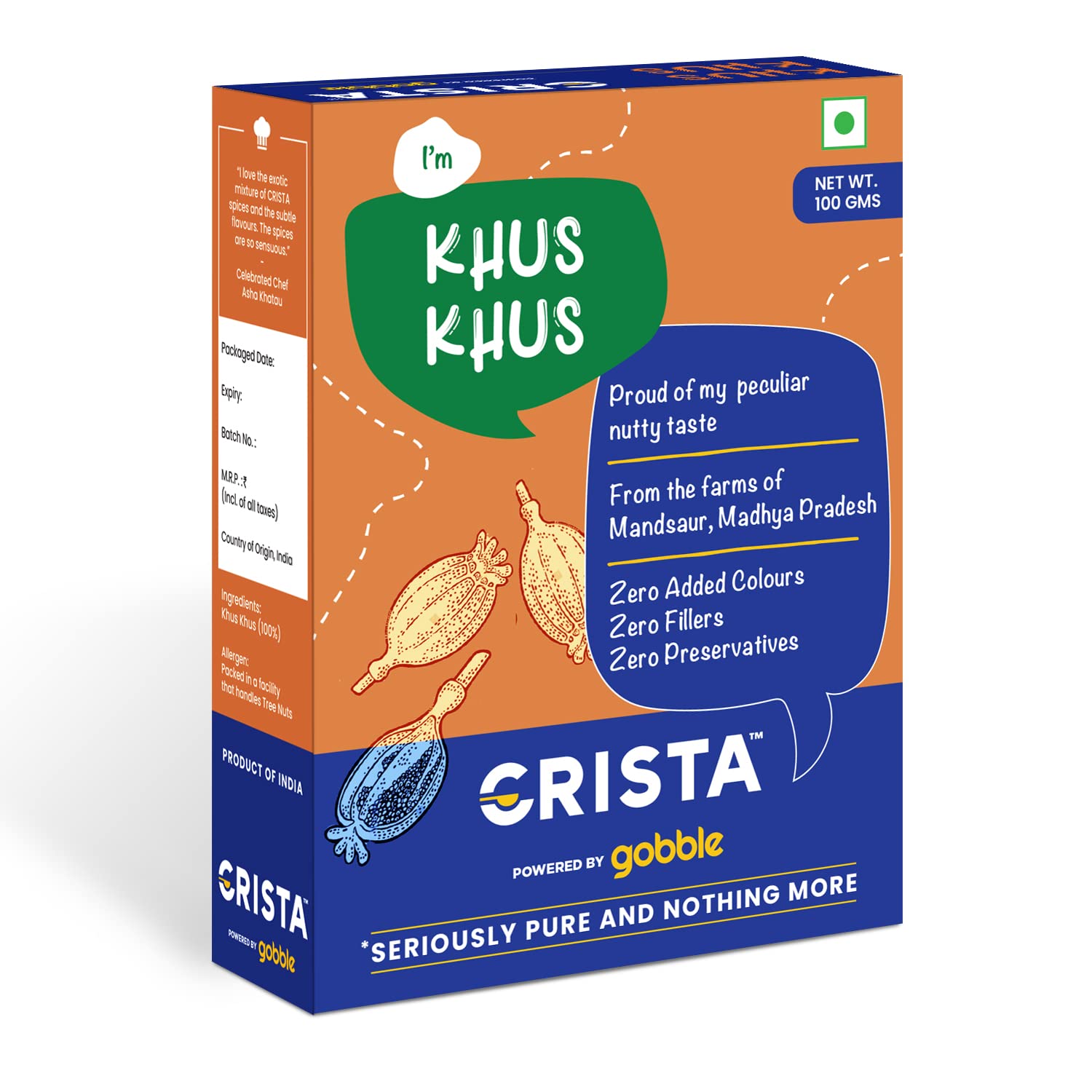 CRISTA Khus Khus Seeds | Poppy Seed | Posta Dana | Zero added Colours, Fillers, Additives & Preservatives | Farm Fresh | Premium Sortex Grade Quality, Natural and Dried | 100 gms (B09Z6RSRQQ) Amazon Price History, Amazon Price Tracker