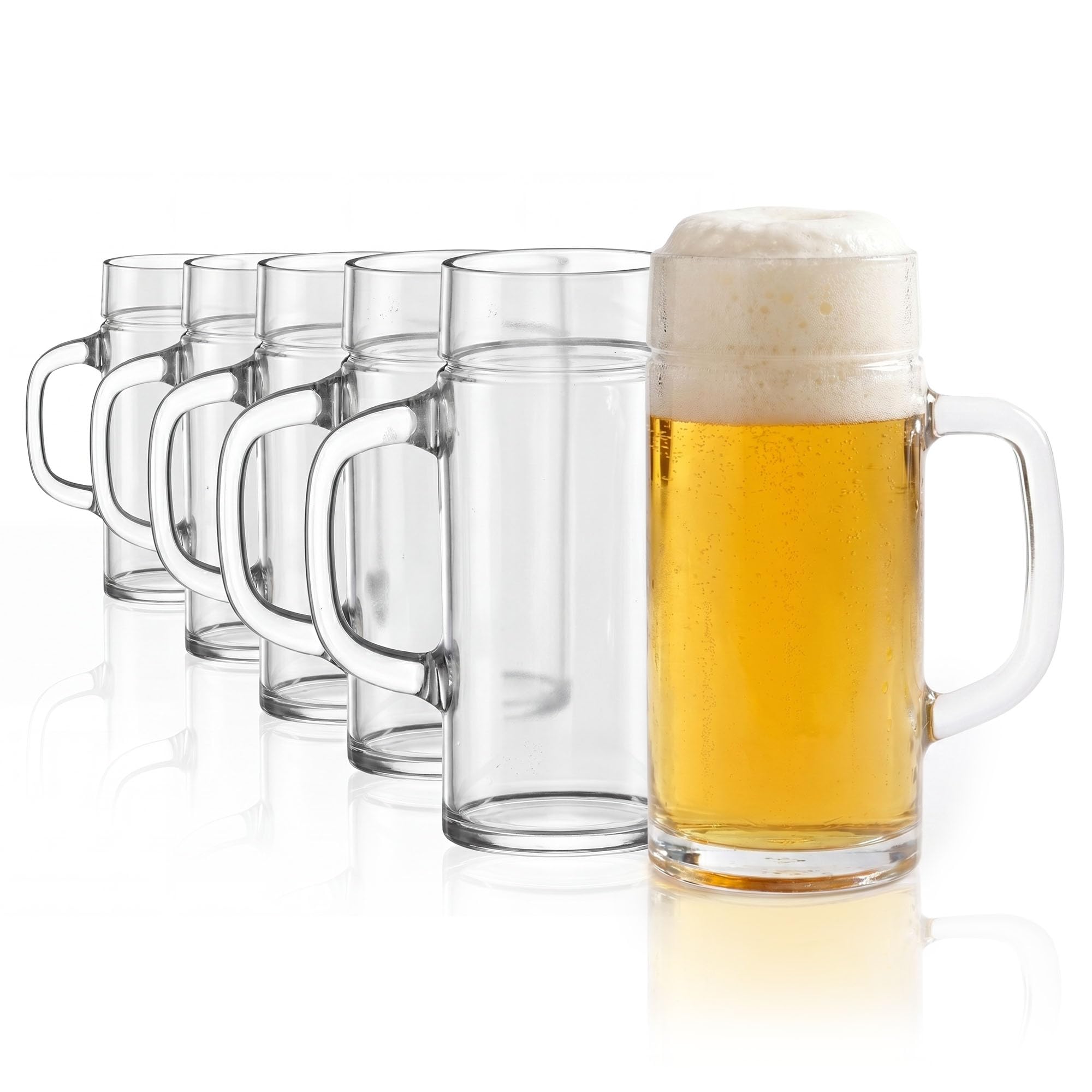 Stölzle Oberglas Light Mug Bierkrug leicht 500 ml, Bierkrüge 6er-Set | Moderne Bierkrüge im minimalistischen Design, 25 % leichter und mit glatter Oberfläche, stoßfest & spülmaschinengeeignet