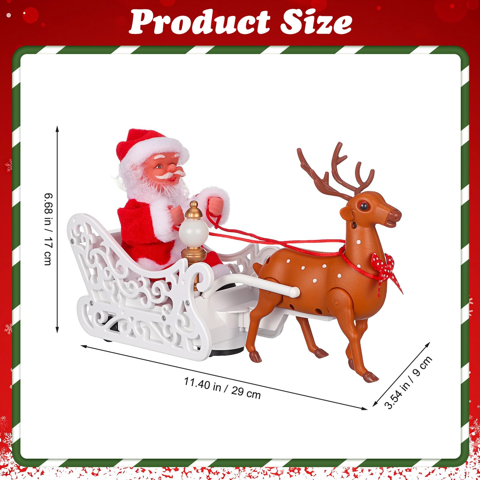 Decorazione Natalizia Babbo Natale Renna Elettrico Statuetta da Tavolo per Feste di Natale Ornamento Creativo Resistente per