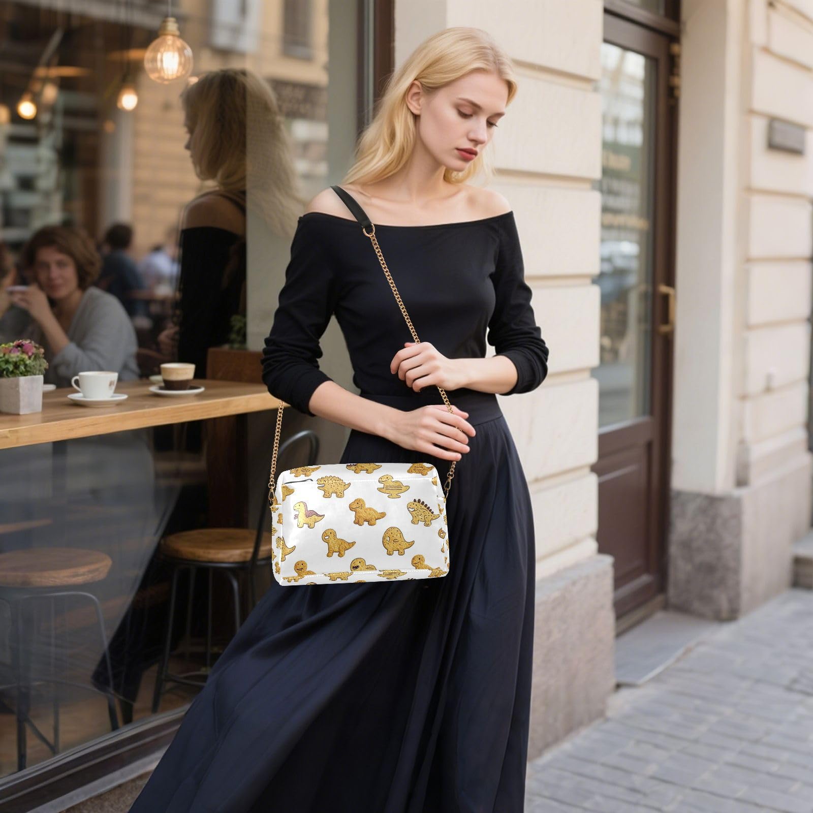 FRODOTGV Damska torebka crossbody o pojemności 2,5 l | Trwałe etui na karty ze skóry PU z pełnym nadrukiem i wewnętrzna kieszeń lekka do podróży sylwetki żyrafy