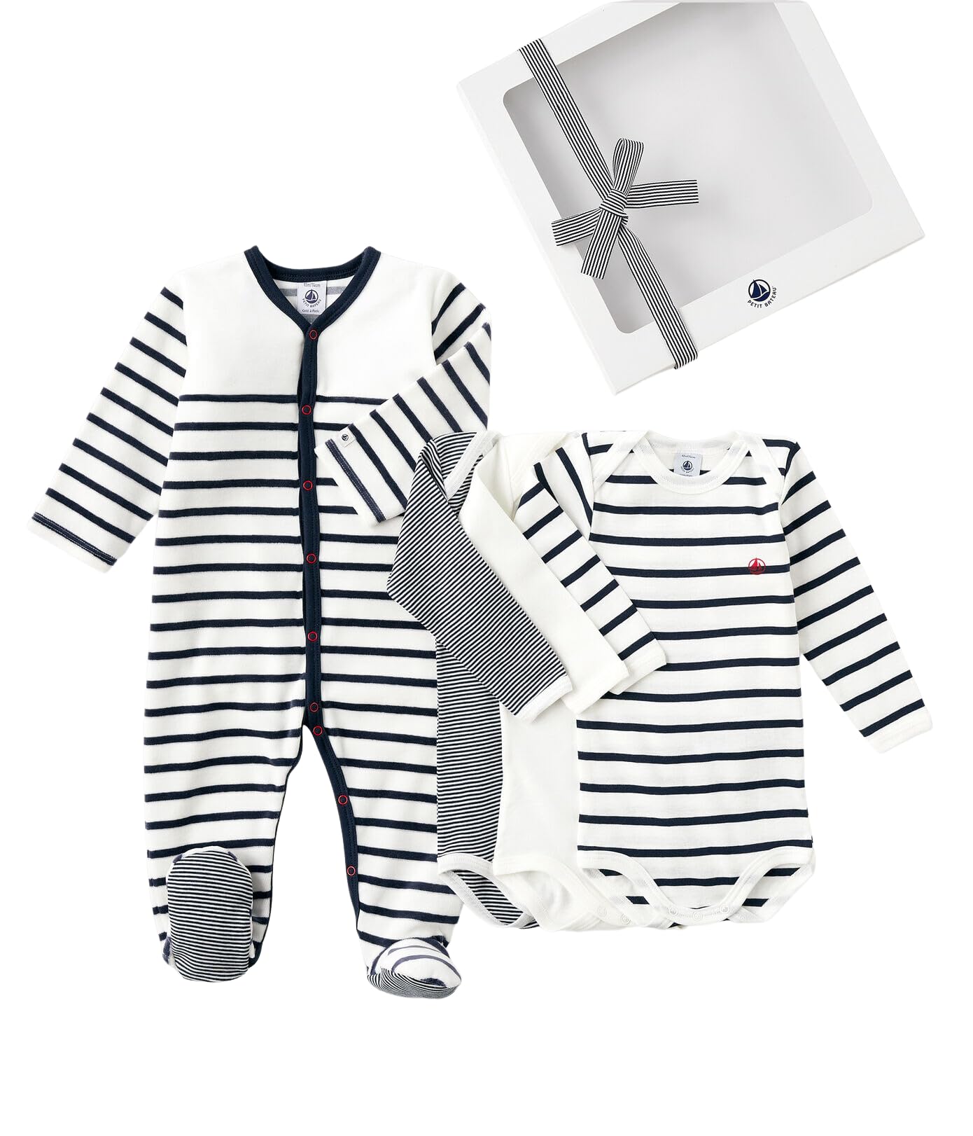 Petit Bateau Niemowlęta chłopięca piżama A08SM Sleep Well i 3 body, wariant 1, 3 miesiące, wariant 1, 3 miesi?cy