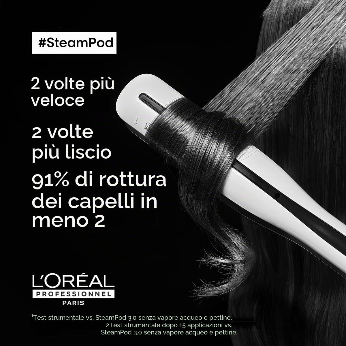 L'Oréal Professionnel SteamPod 3 - Piastra per capelli a vapore per lisciare e arricciare, con shampoo e maschera da testare