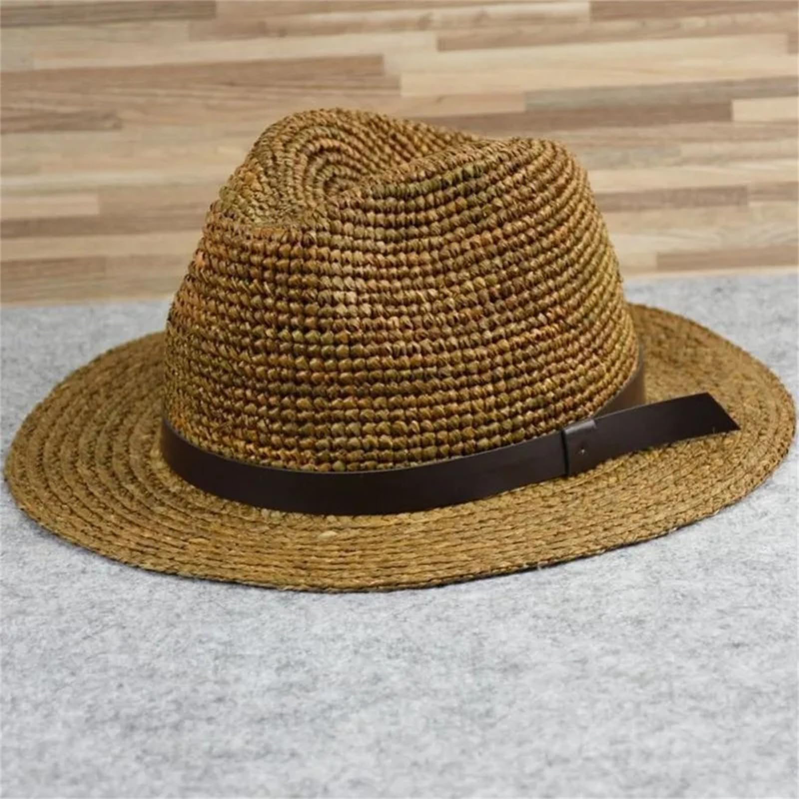 Mnjyihy Chapeau De Paille Raphia Grande Taille Pour Homme Chapeau De Soleil Pour L'été Les Vacances En Plein Air La Plage Le Panama