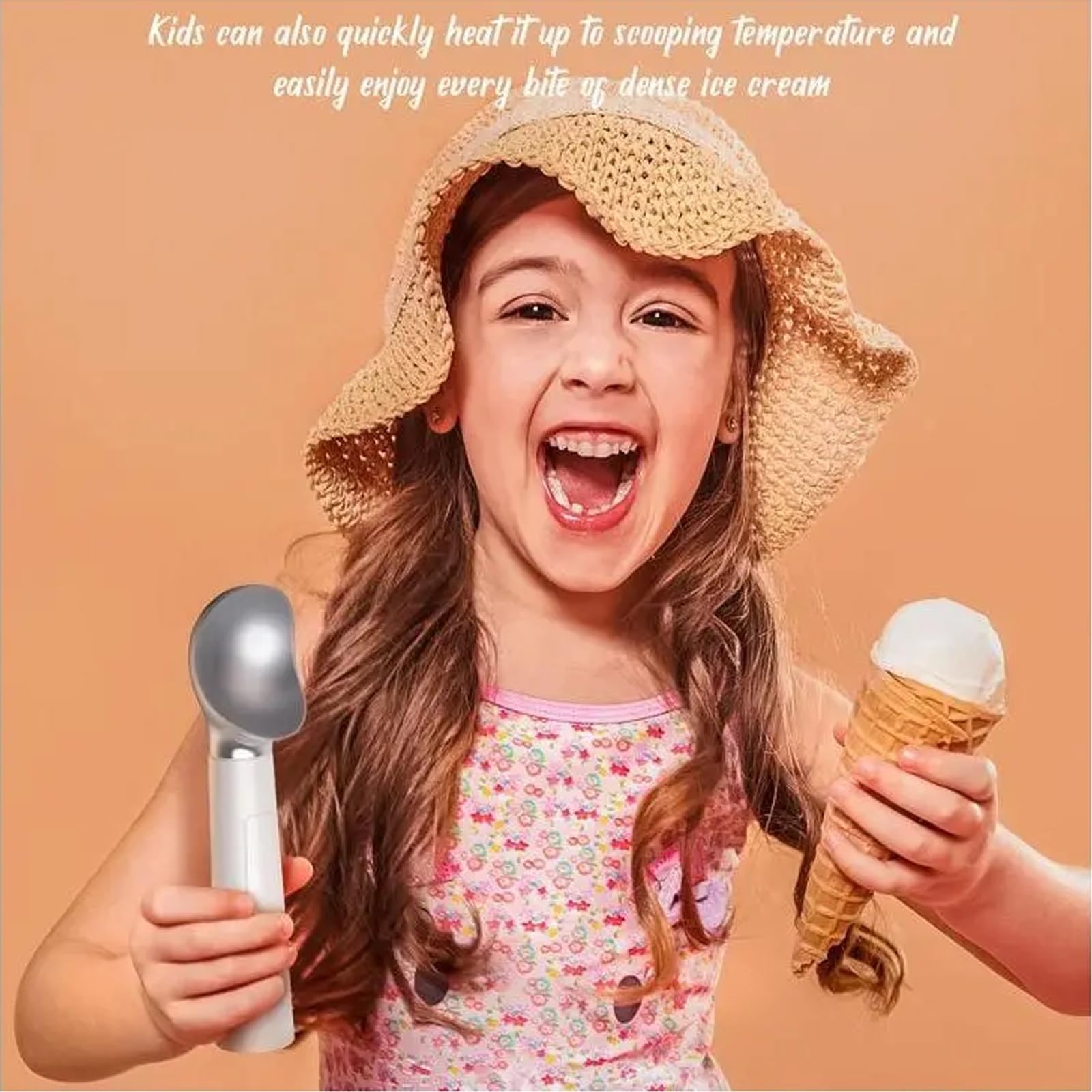 Cuillère à glace chauffante, cuillère électrique avec écran LED, chauffage portable jusqu'à 70 °C, étanche IP67, rechargeable par USB pour un usage domestique et professionnel