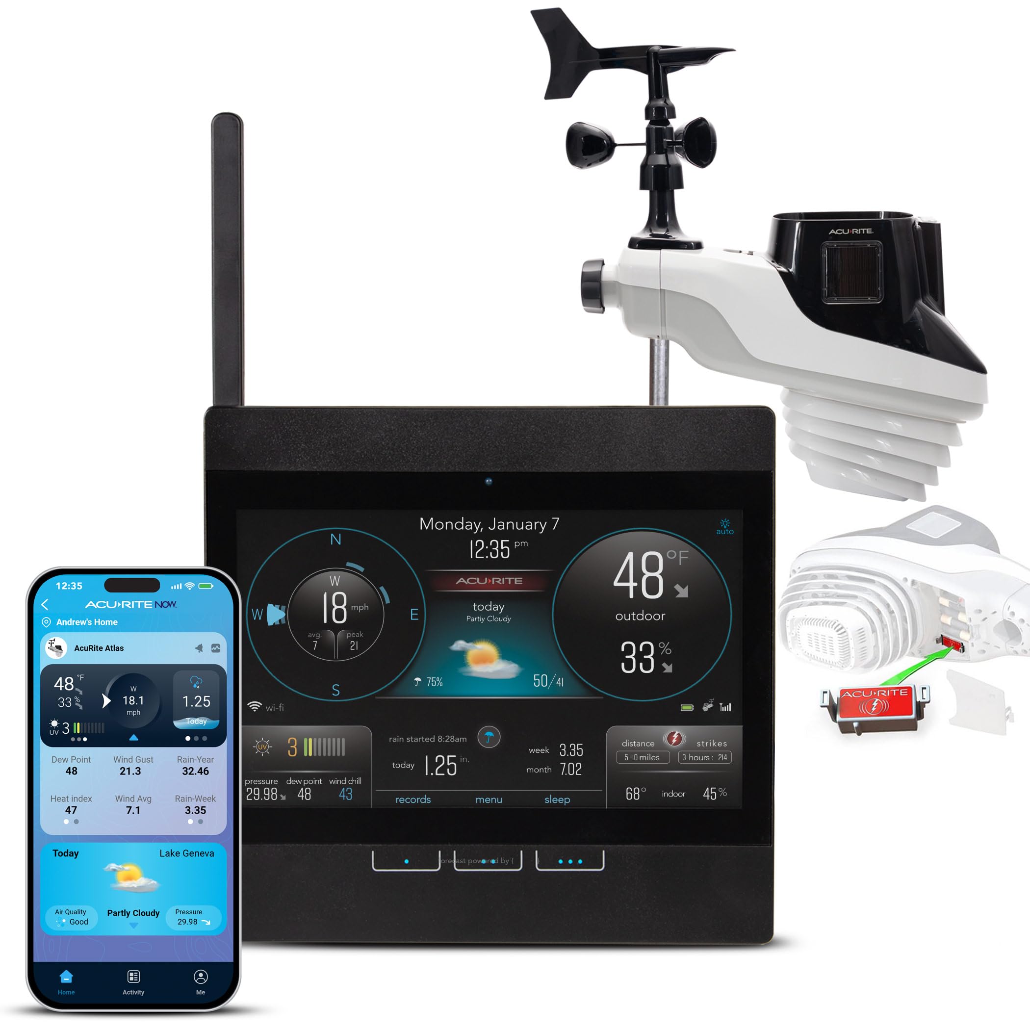 Photo 1 of AcuRite Atlas Weather Station with WiFi Display & Lightning Detection (01001M)