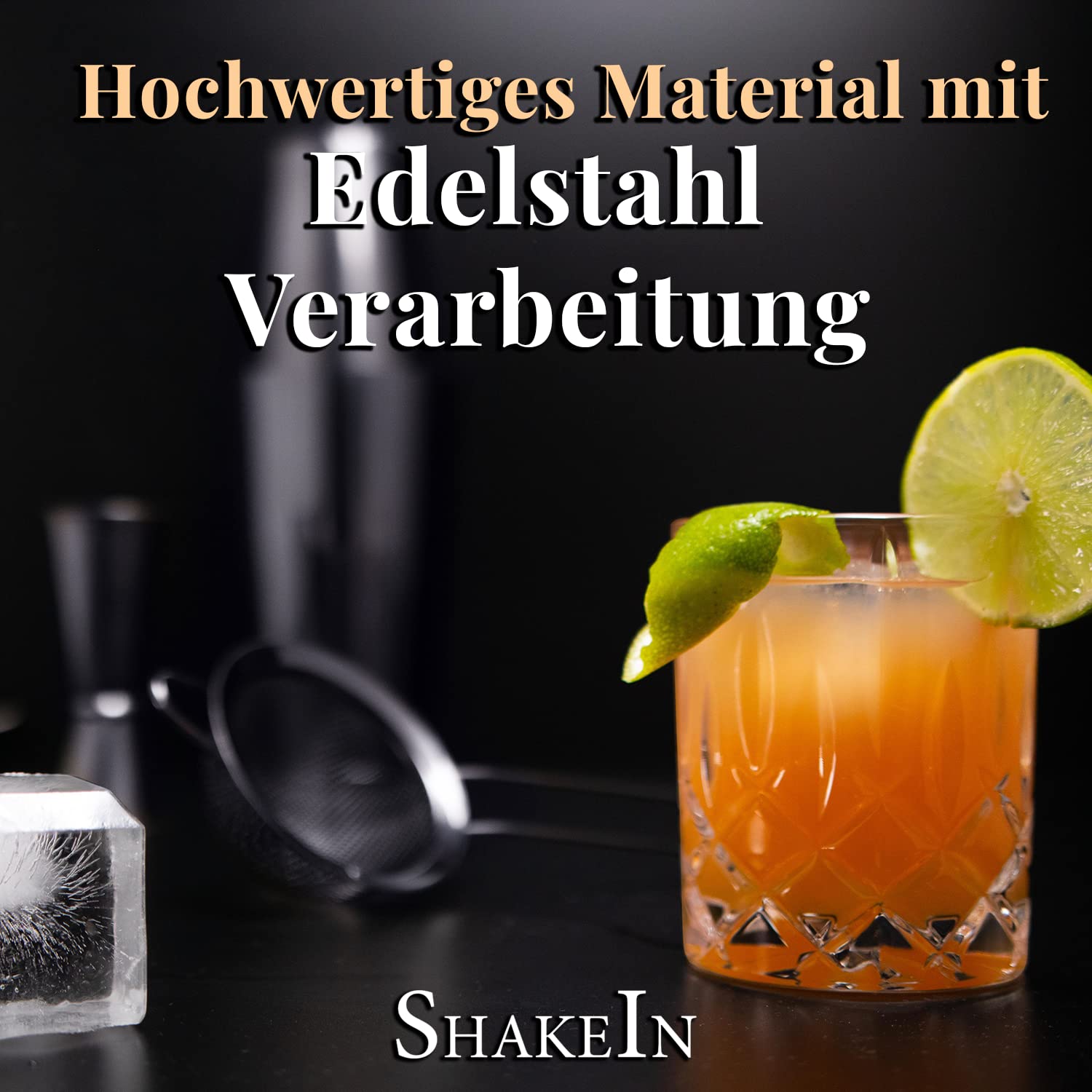 Cocktail Set 12-teilig | Edles Cocktail Shaker Set in Space Grey | Großes Cocktail Mix Set | 750ml Boston Shaker aus Edelstahl | Cocktailshaker Barkeeper Set | Bar Zubehör Shaker Cocktail Set