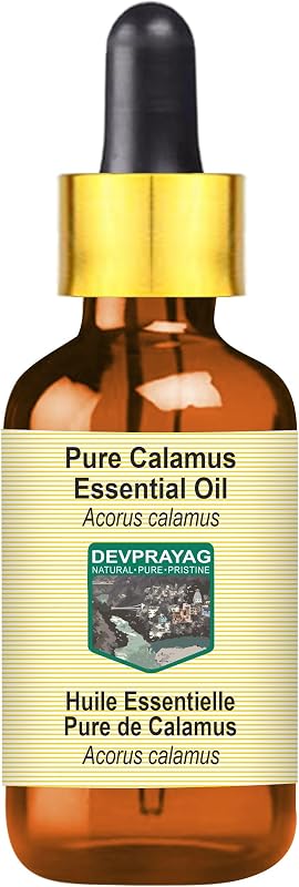Óleo essencial de cálamo Acorus calamus DEVPRAYAG com conta-gotas de vidro, destilado a vapor, 5 mL