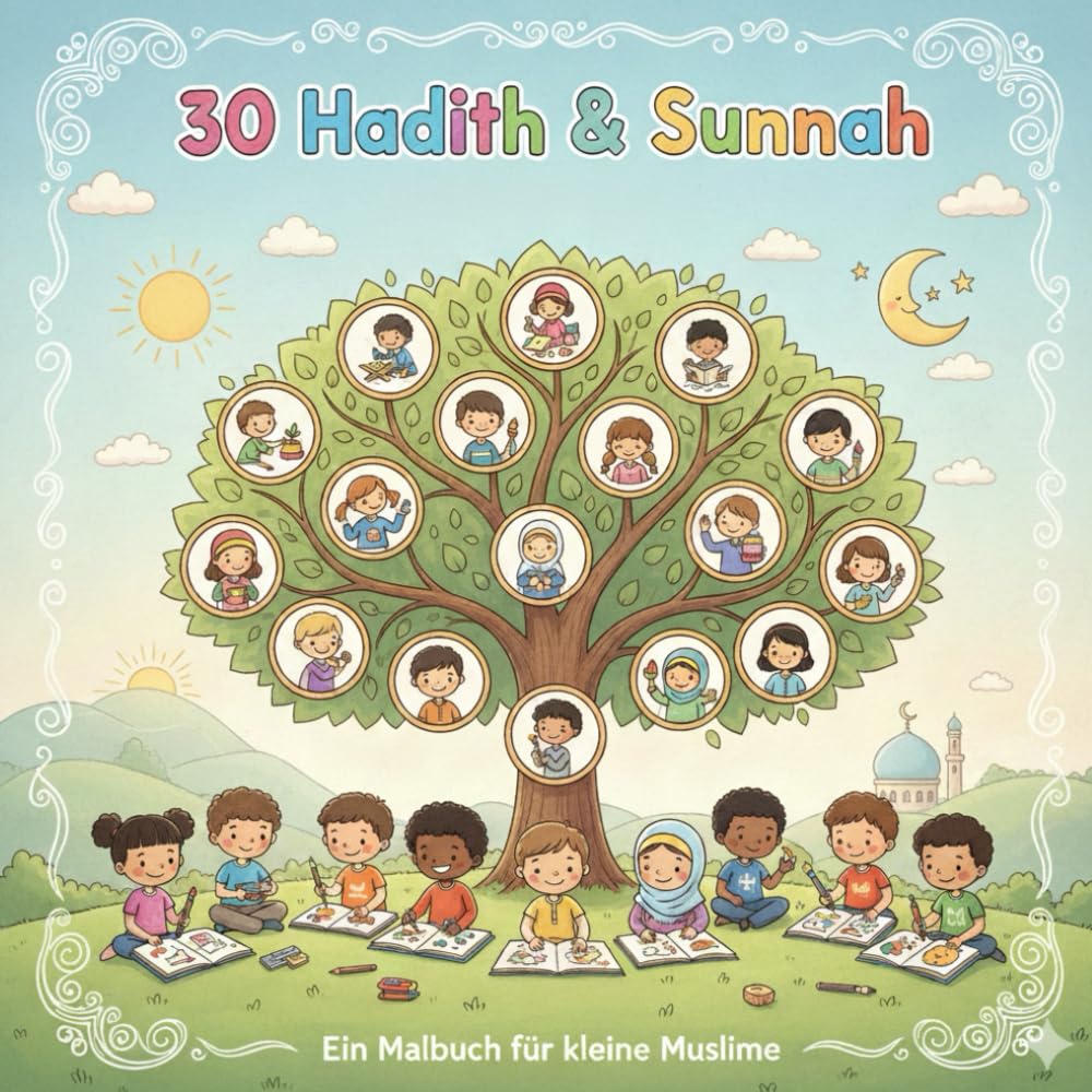 30 Hadith & Sunnah – Mein erstes islamisches Malbuch | Mit liebevollen Ausmalbildern für kleine Muslime | Ein liebevolles Malbuch über gute Taten und islamische Werte