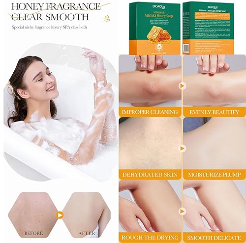 Miniatura 2 de BIOAQUA Vitamina E Manuka Miel Jabón de Espuma de Limpieza Profunda Control de Aceite Naturaleza Nutritivo Suave Hidratante Piel 80g  2.82oz